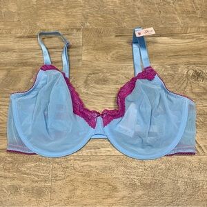 Victoria Secret Tease Unlined Demi Bra Semi Sheer Lace